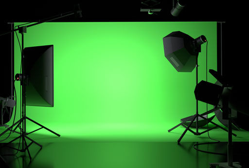 The green-screen studio